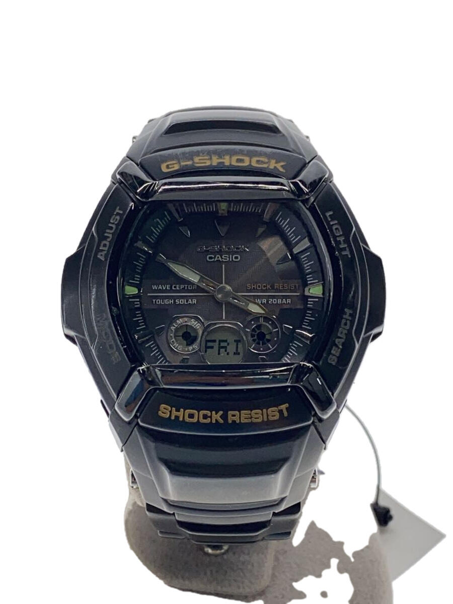 【中古】CASIO◆ソーラー腕時計・G-SHOCK/デジアナ/BLK【服飾雑貨他】