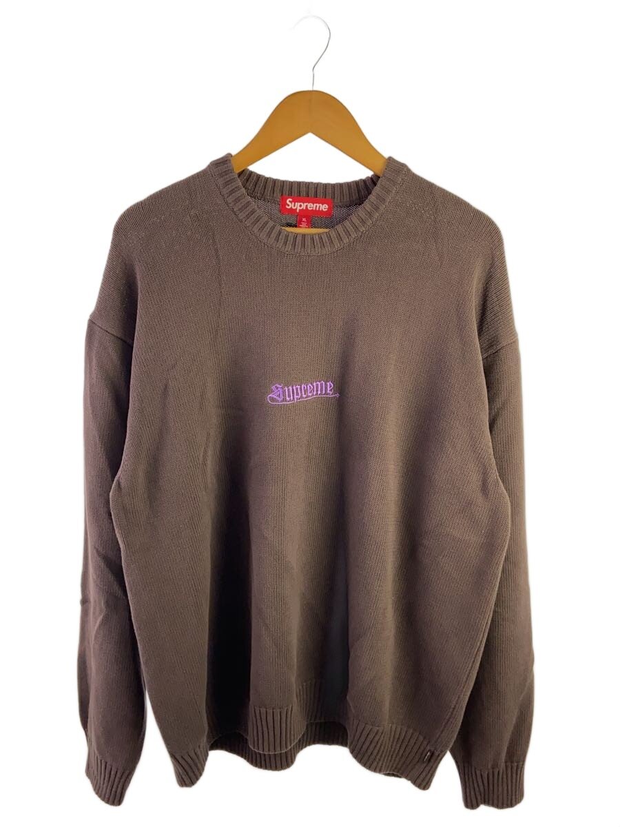 【中古】Supreme◆ニット・セーター(厚手)/XL/コットン/BRW//【メンズウェア】