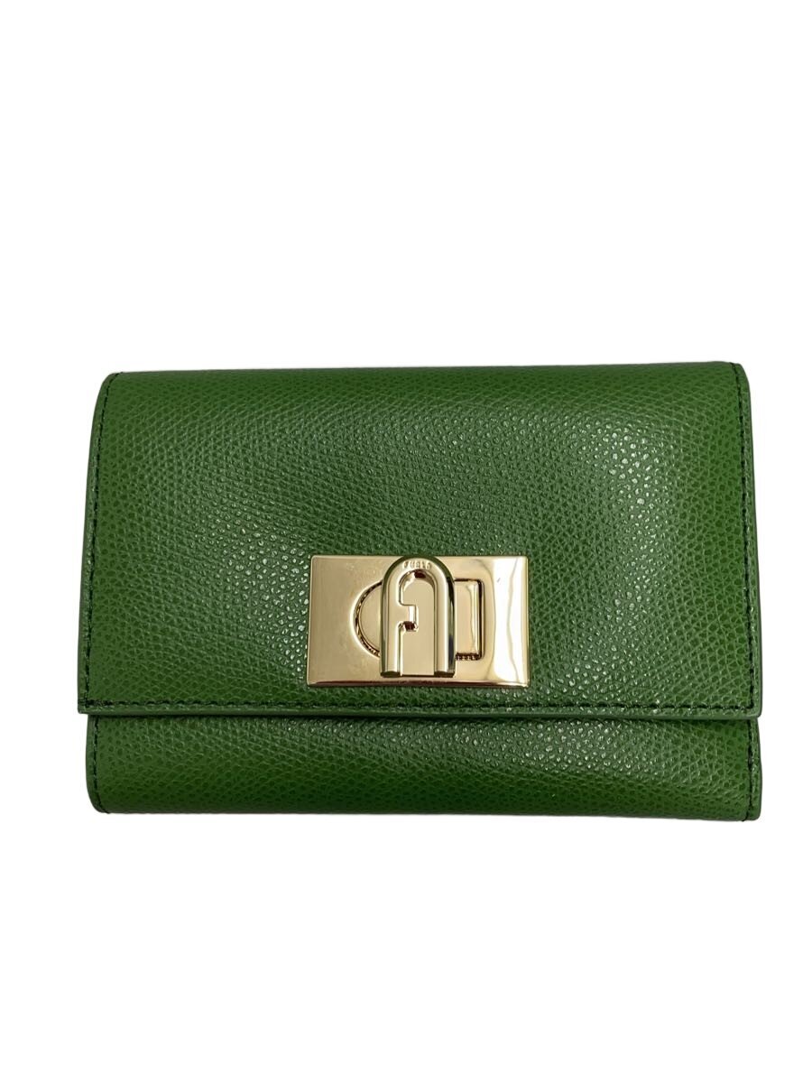 【中古】FURLA◆3つ折り財布/--/GRN/レ�