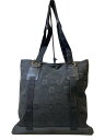 【中古】Salvatore Ferragamo◆トートバッグ/キャンバス/ガンチーニ/BLK/AU-21/5376/擦れ有り【バッグ】