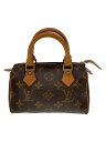 【中古】LOUIS VUITTON◆ミニ・スピーディ_モノグラム・キャンバス_BRW/PVC/BRW【バッグ】
