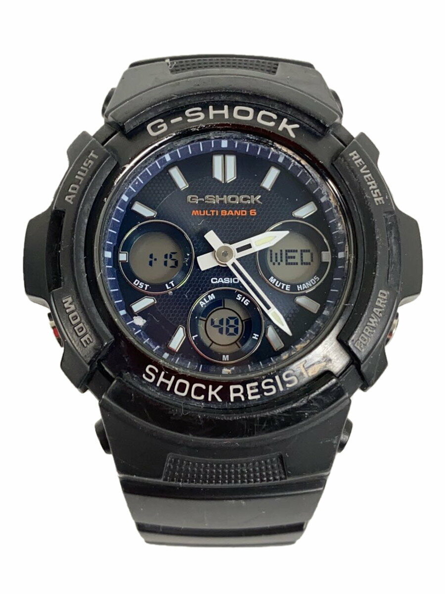 【中古】CASIO◆腕時計/デジタル/ブラック/AWG-M100SB-2AJF【服飾雑貨他】