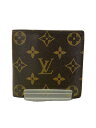 【中古】LOUIS VUITTON◆ポルト・フォイユ・マルコ_モノグラム・キャンバス/2つ折り財布/ブラウン/メンズ/M61675【服飾雑貨他】