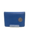 【中古】TORY BURCH◆カードケース/レザー/BLU/無地/レディース/HFA031【服飾雑貨他】