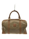 【中古】CELINE◆ボストンバッグ/レザー/BRW/総柄/M13/マカダム柄/ミニボストン【バッグ】