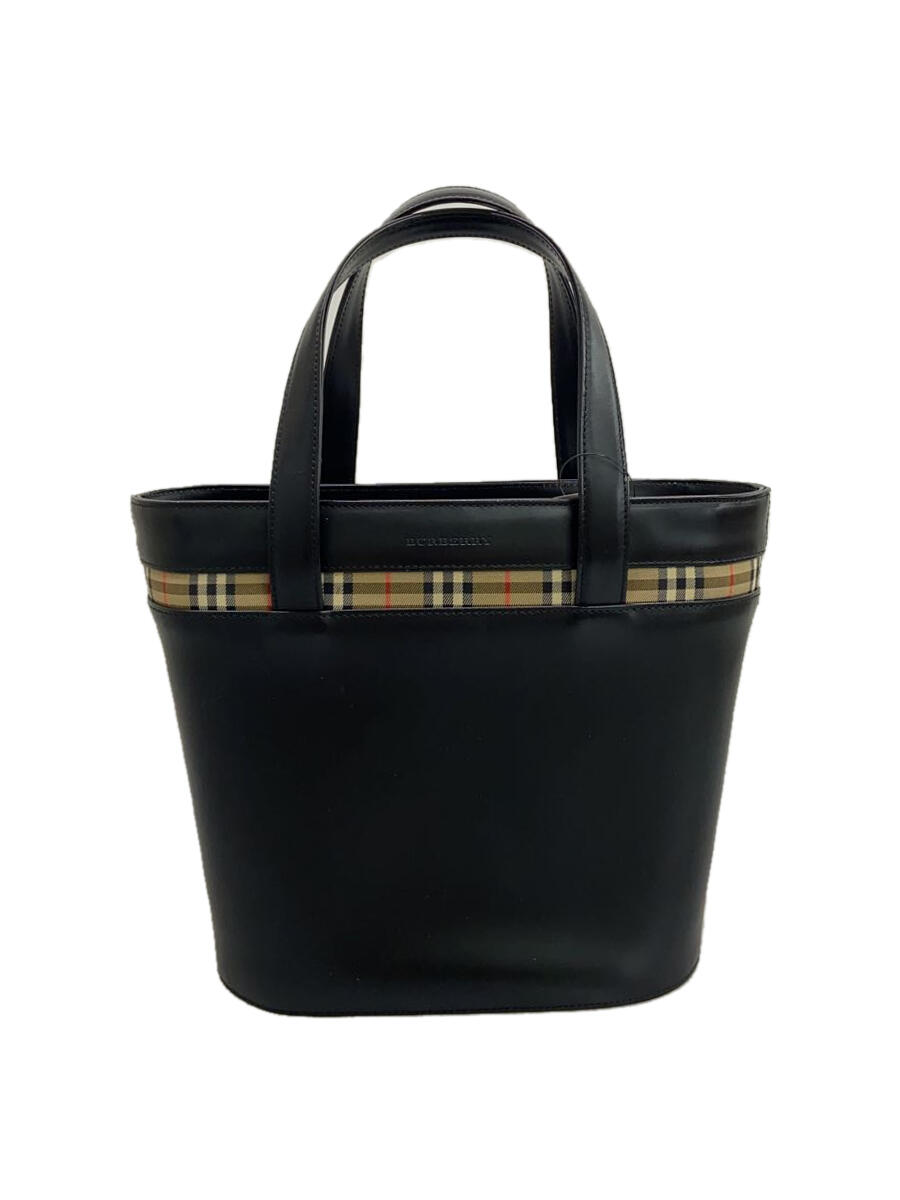 【中古】BURBERRY◆ハンドバッグ/レザ