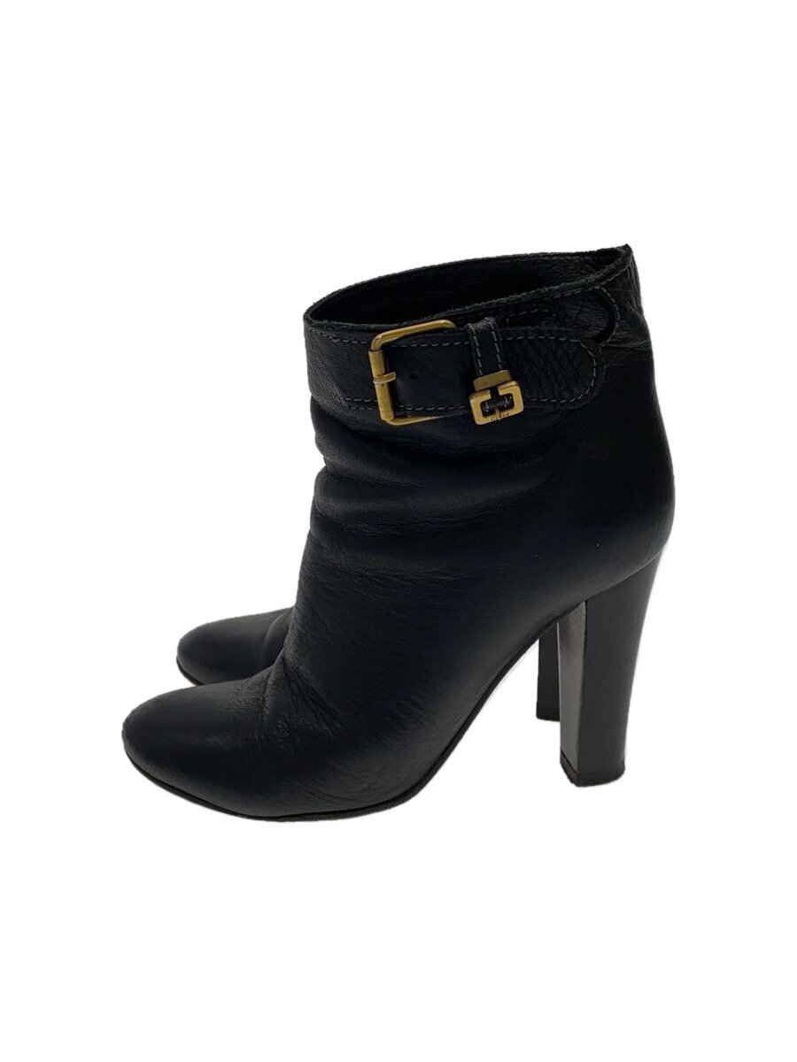 【中古】Chloe◆ベルテッド/ショートブーツ/37.5/ブラック/黒/レザー【シューズ】