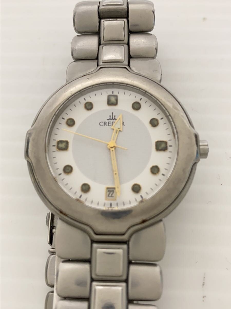 【中古】CREDOR◆クォーツ腕時計/アナログ/--/WHT/SLV/8N75-6020//【服飾雑貨他】