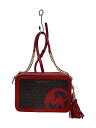 【中古】MICHAEL KORS◆ショルダーバッグ/レザー/RED/総柄/32s0gj6m6b【バッグ】