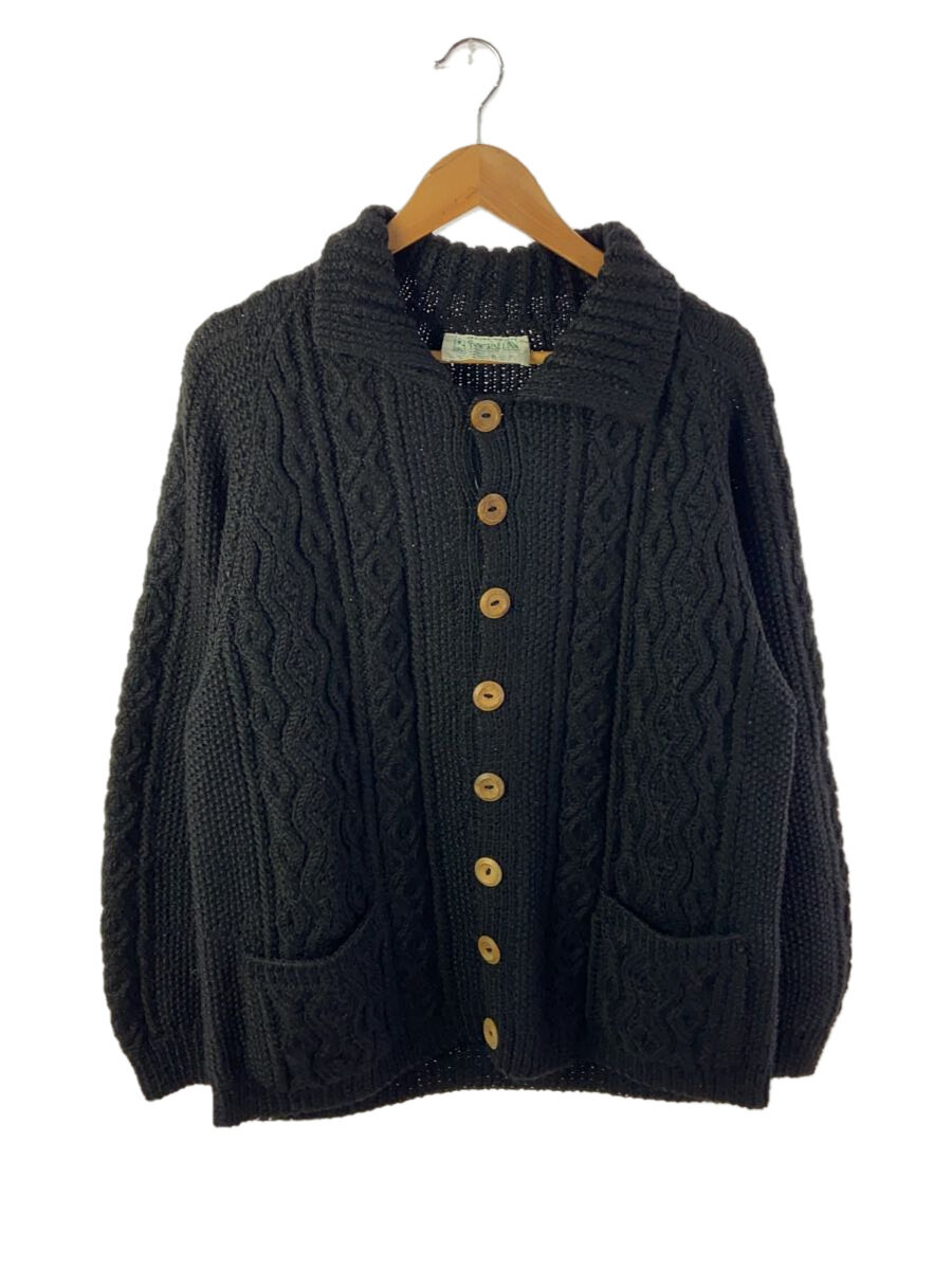 【中古】INVERALLAN◆カーディガン(厚手)/--/ウール/BLK/無地【メンズウェア】