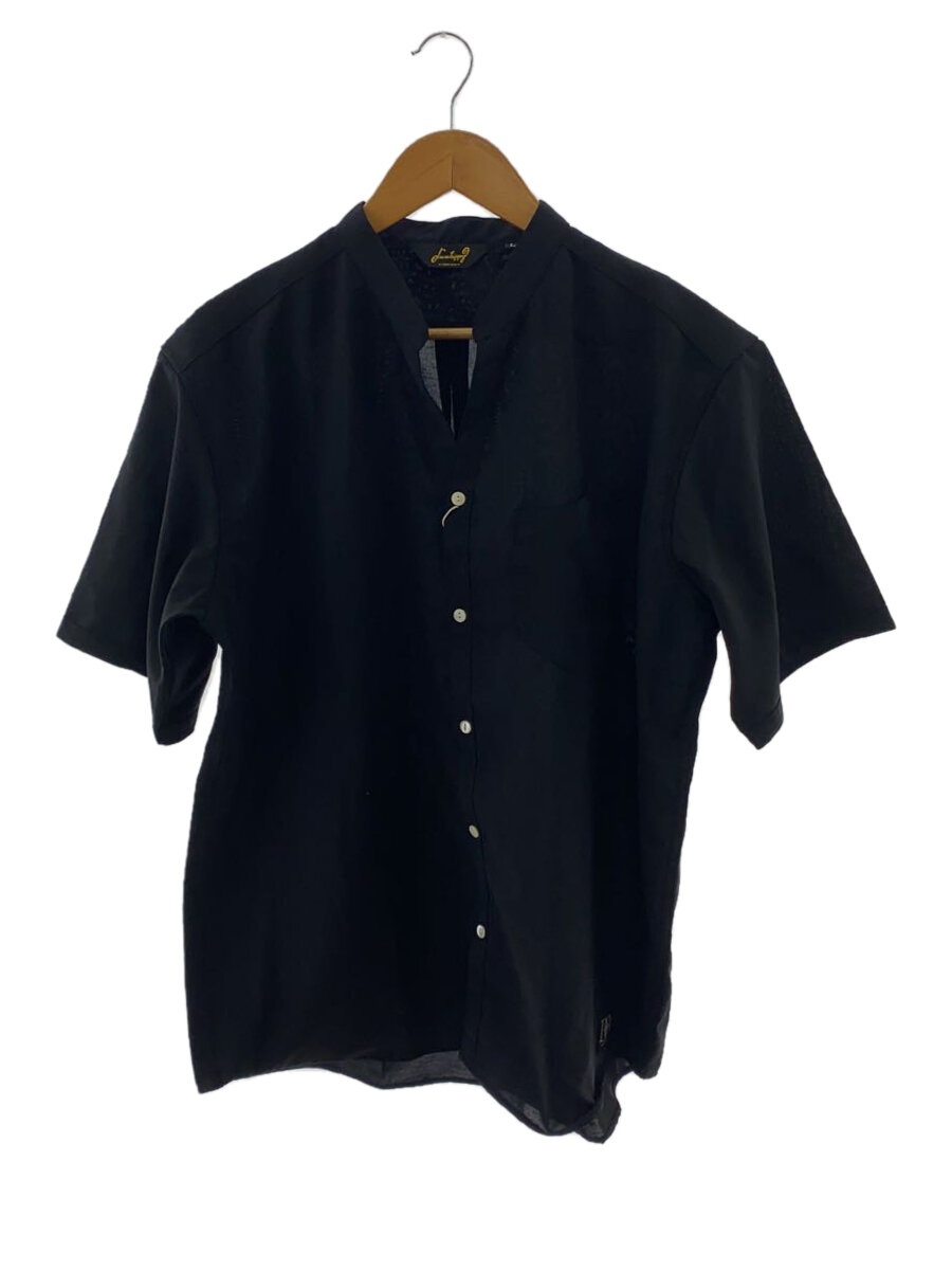 【中古】Dress hippy◆DH SKIPPER S/S SHIRT/半袖シャツ/L/ポリエステル/ブラック【メンズウェア】