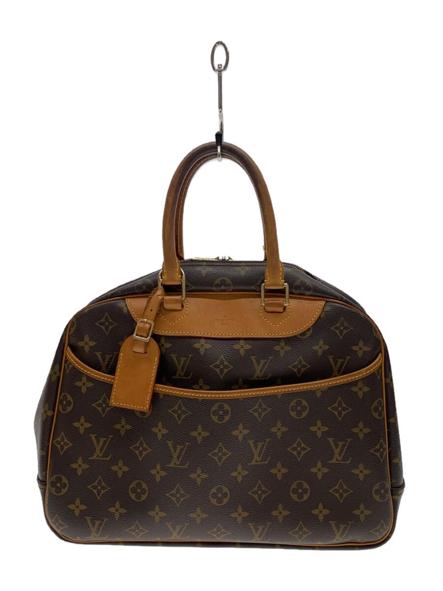 【中古】LOUIS VUITTON◆2)ボーリング・ヴァニティ(ドーヴィル)_モノグラム・キャンバス_BRW/PVC/BRW【バッグ】