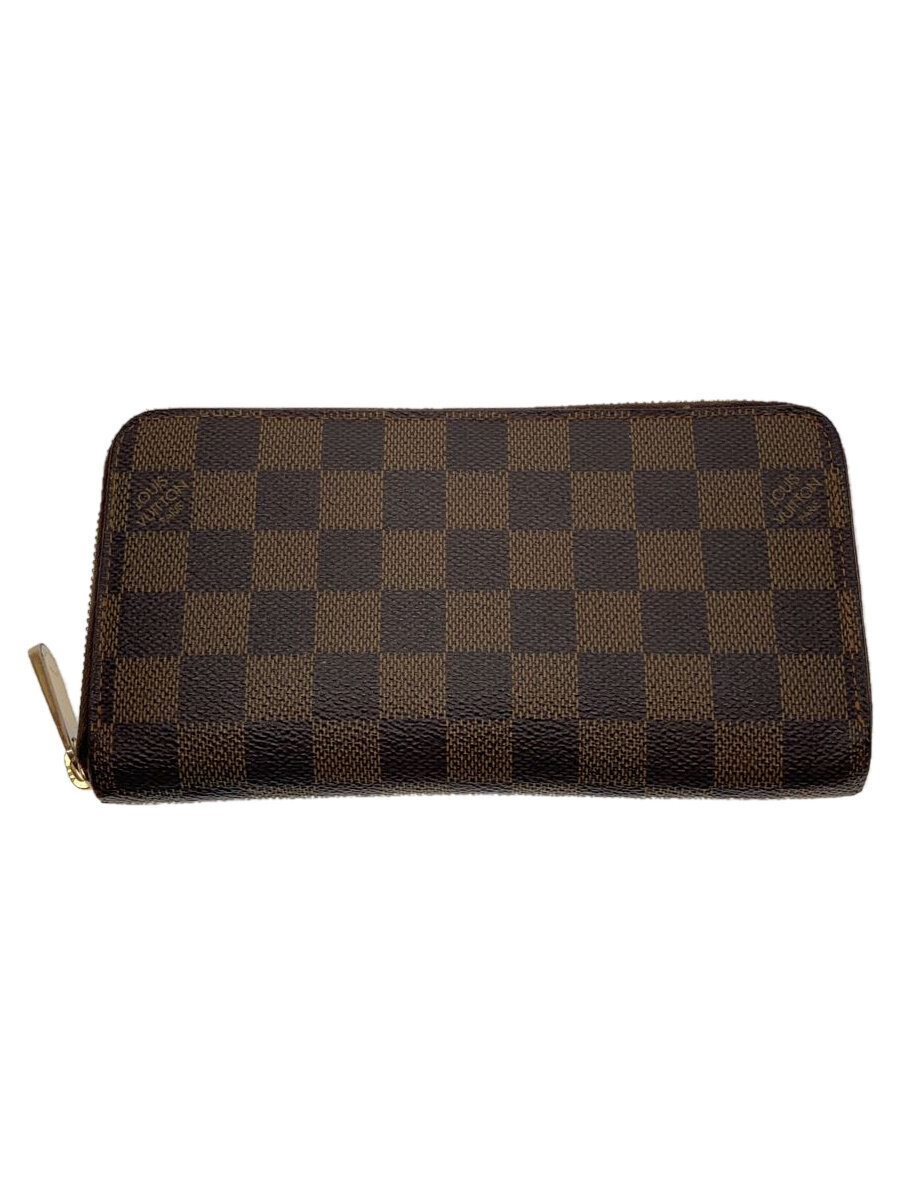 【中古】LOUIS VUITTON◆1)ジッピー・ウォレット_ダミエ・エベヌ_BRW/PVC/BRW/レディース【服飾雑貨他】