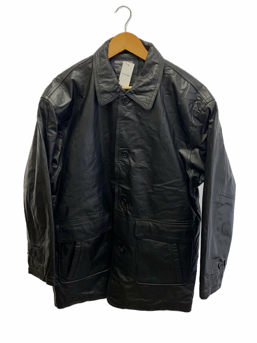 【中古】レザージャケット・ブルゾン/L/牛革/BLK/無地/411035R【メンズウェア】