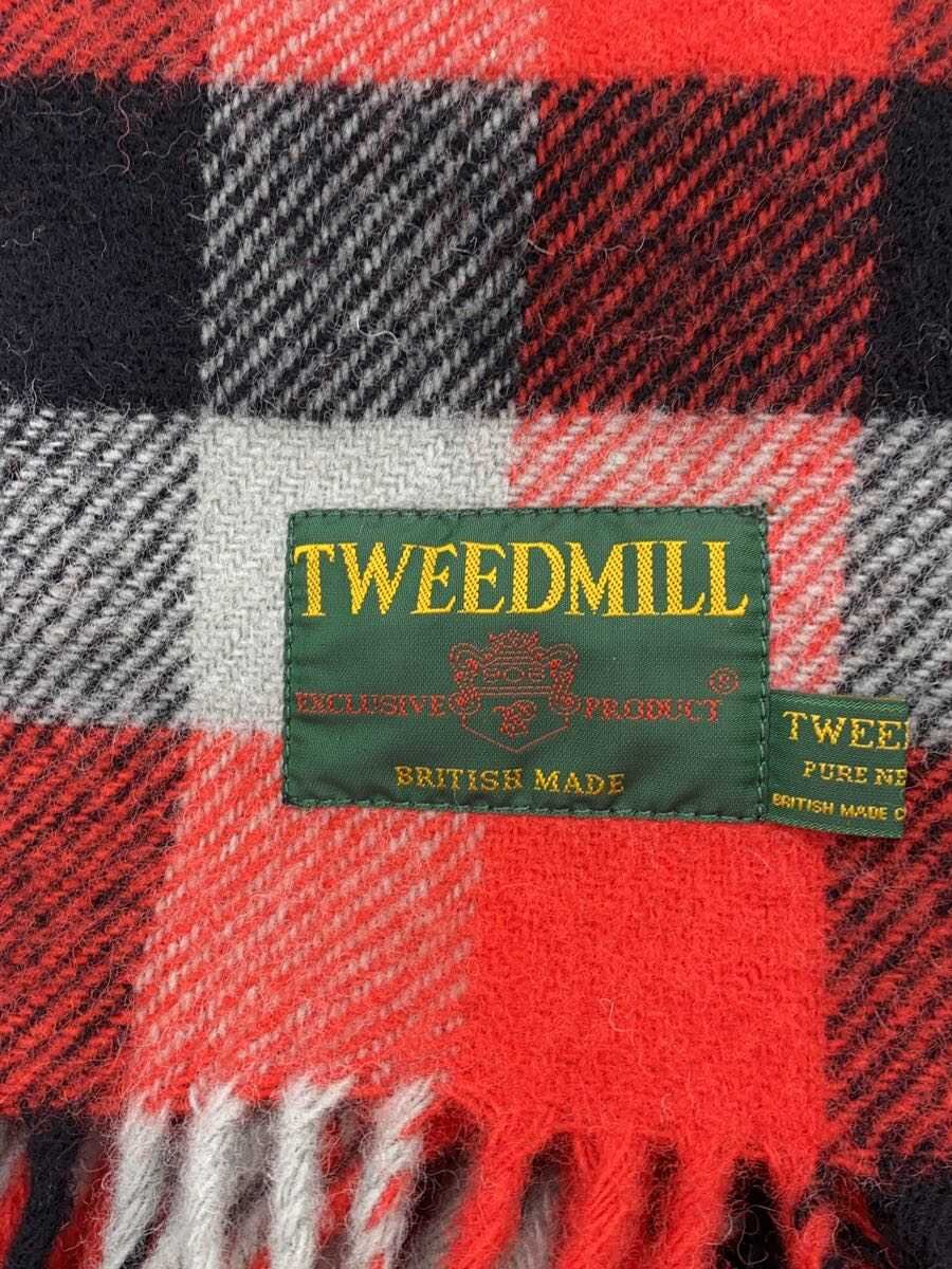 【中古】TWEED MILL◆マフラー/ウール/RED/チェック/メンズ//【服飾雑貨他】 2