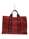 【中古】HERMES◆トートバッグ/キャンバス/RED【バッグ】