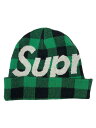 【中古】Supreme◆ニットキャップ/--/コットン/GRN/チェック/メンズ【服飾雑貨他】