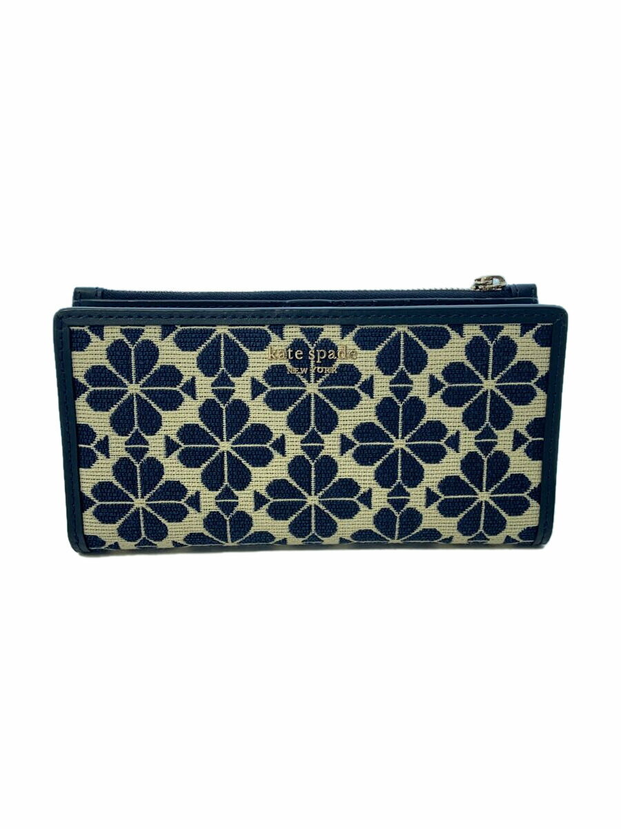 【中古】kate spade new york◆長財布/--/NVY/総柄/レディース【服飾雑貨他】