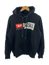 【中古】DIESEL◆パーカー/M/コットン/BLK【メンズウェア】