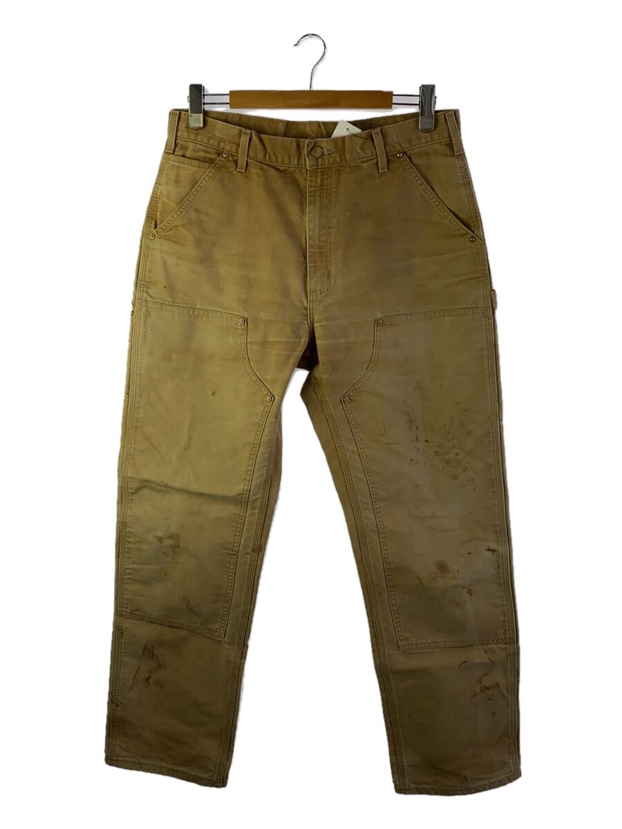 【中古】Carhartt◆90s/ダブルニー/ペインターパンツ/USA製/ペンキ飛び/34/コットン/BEG/無地//【メンズウェア】