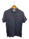 【中古】MONCLER◆ポロシャツ/--/コットン/BLK/無地【メンズウェア】