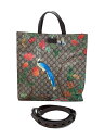 【中古】GUCCI◆soft gg supreme tote bird/トートバッグ/PVC/KHK/モノグラム/450950【バッグ】