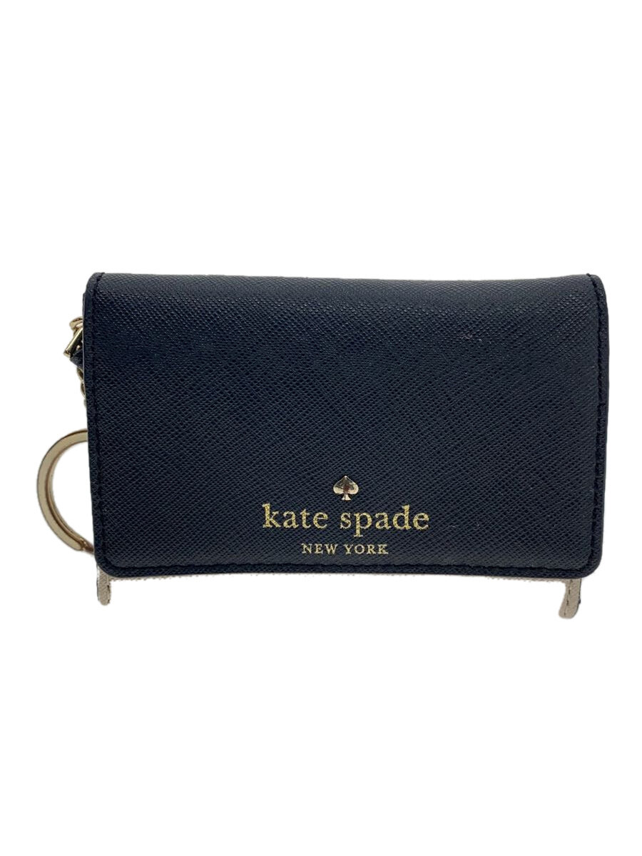【中古】kate spade new york◆コインケース/フェイクレザー/BLK/無地/レディース【服飾雑貨他】