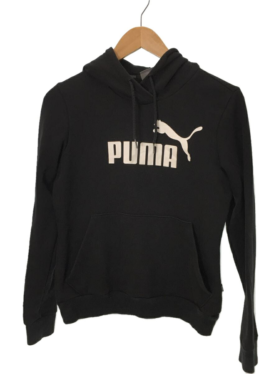 【中古】PUMA◆パーカー/S/コットン/BLK/無地/ブラック/裏起毛【レディースウェア】 1