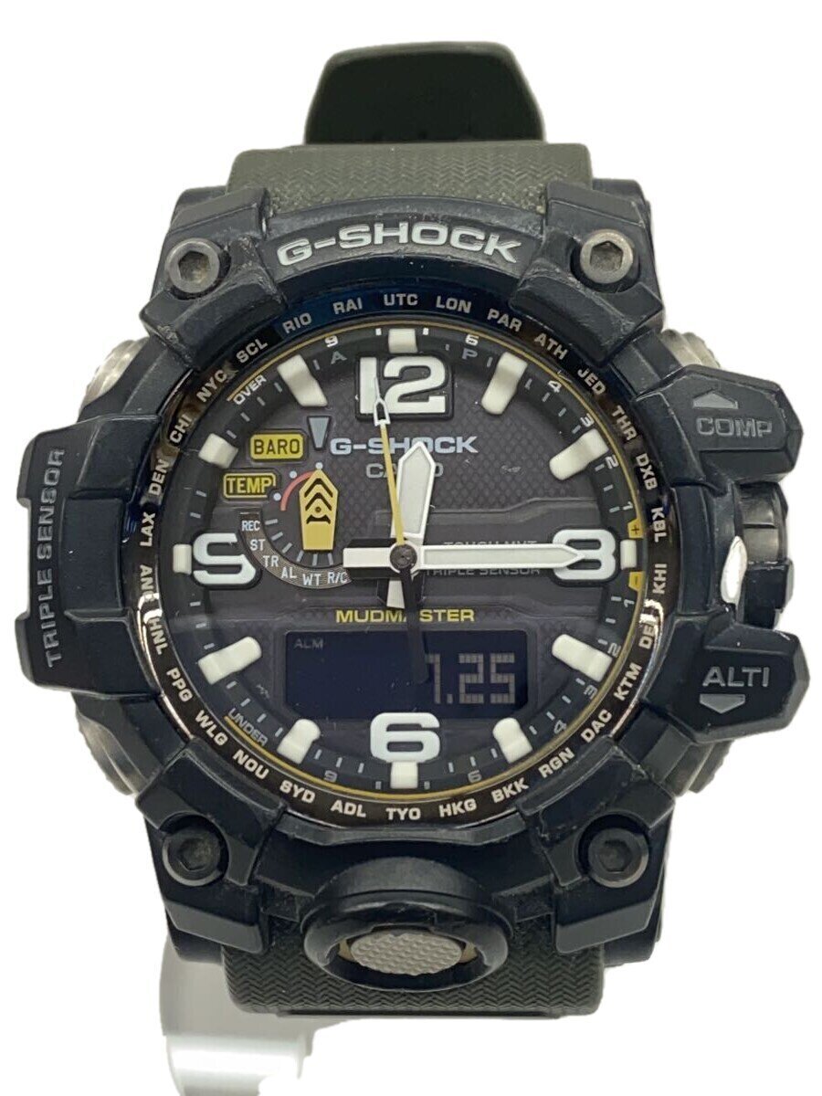 【中古】CASIO◆ソーラー腕時計・G-SHOCK/デジアナ/ラバー/BLK/BLK【服飾雑貨他】