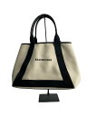 【中古】BALENCIAGA◆Naby cabas/トートバッグ/キャンバス/CRM/無地/581292・9260・R・002123【バッグ】