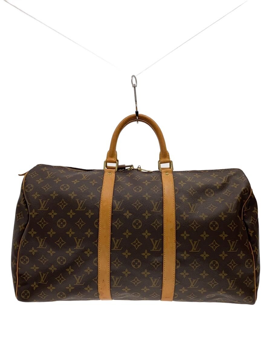 【中古】LOUIS VUITTON◆キーポル50_モノグラム・キャンバス/PVC/BRW/総柄【バッグ】