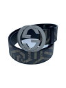 【中古】GUCCI◆バックル小傷有/ベルト/PVC/BLK/総柄/メンズ/411924【服飾雑貨他】(4)