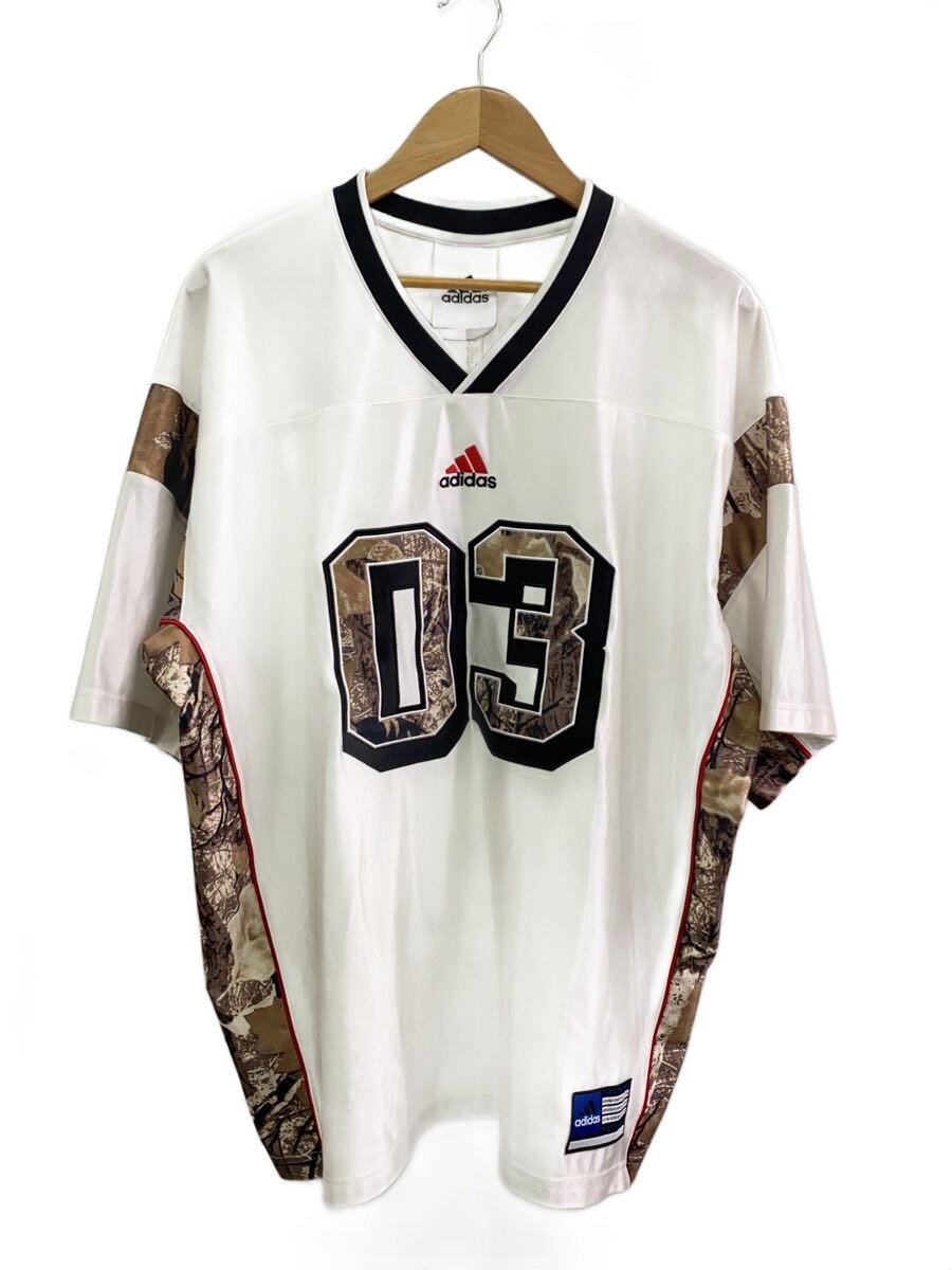 【中古】adidas◆CAMO FOOTBALL JERSEY/アディカモFBジャージ/XL/ポリエステル/WHT/KD6247【メンズウェア】