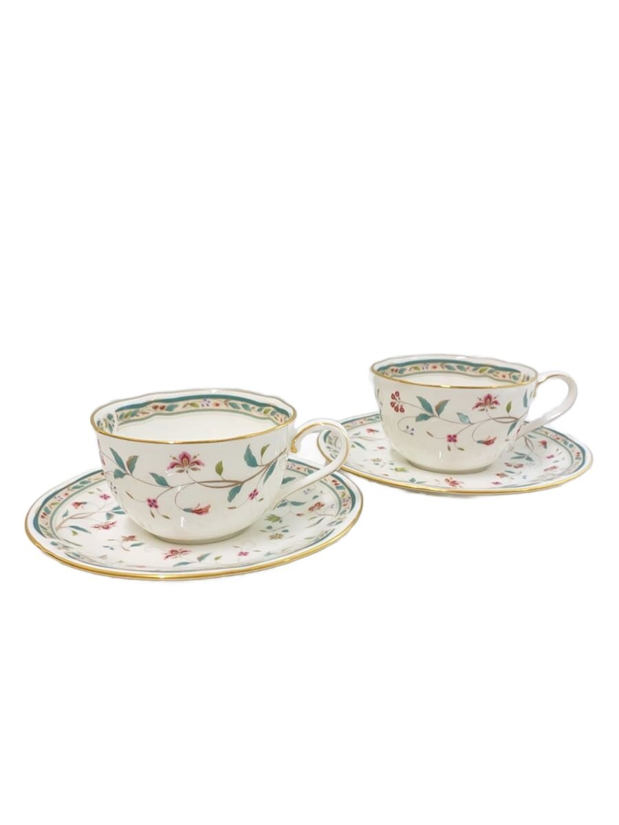 【中古】Noritake◆花更紗カップ&ソーサー/2客セット/ホワイト//【キッチン用品】