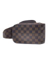 【中古】LOUIS VUITTON◆ジェロニモス_ダミエ・エベヌ_BRW/PVC/BRW/総柄【バッグ】