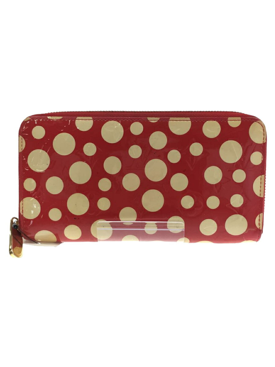 【中古】LOUIS VUITTON◆ジッピー・ウォレット_モノグラム・ヴェルニドット_RED/エナメル/RED/レディース【服飾雑貨他】