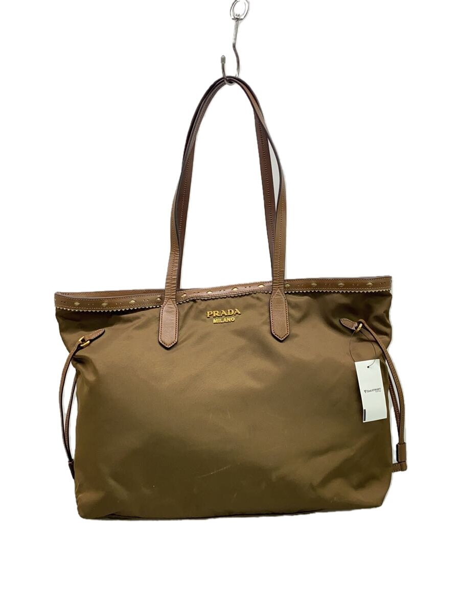 【中古】PRADA◆ナイロントートバッグ/ナイロン/カーキ/B4001R/プラダ【バッグ】
