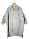 【中古】NO CONTROL AIR◆オーバーサイズ/ロングコート/XS/ウール/GRY/無地/中央部分汚れ有【メンズウェア】