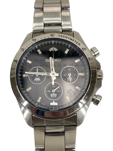 【中古】SEIKO◆インベーダー45周年/クォーツ腕時計/アナログ/ステンレス/BLK/SLV/8T63-02T0【服飾雑貨他】 【中古】SEIKO◆インベーダー45周年/クォーツ腕時計/アナログ/ステンレス/BLK/SLV/8T63-02T0【服飾雑貨他】
