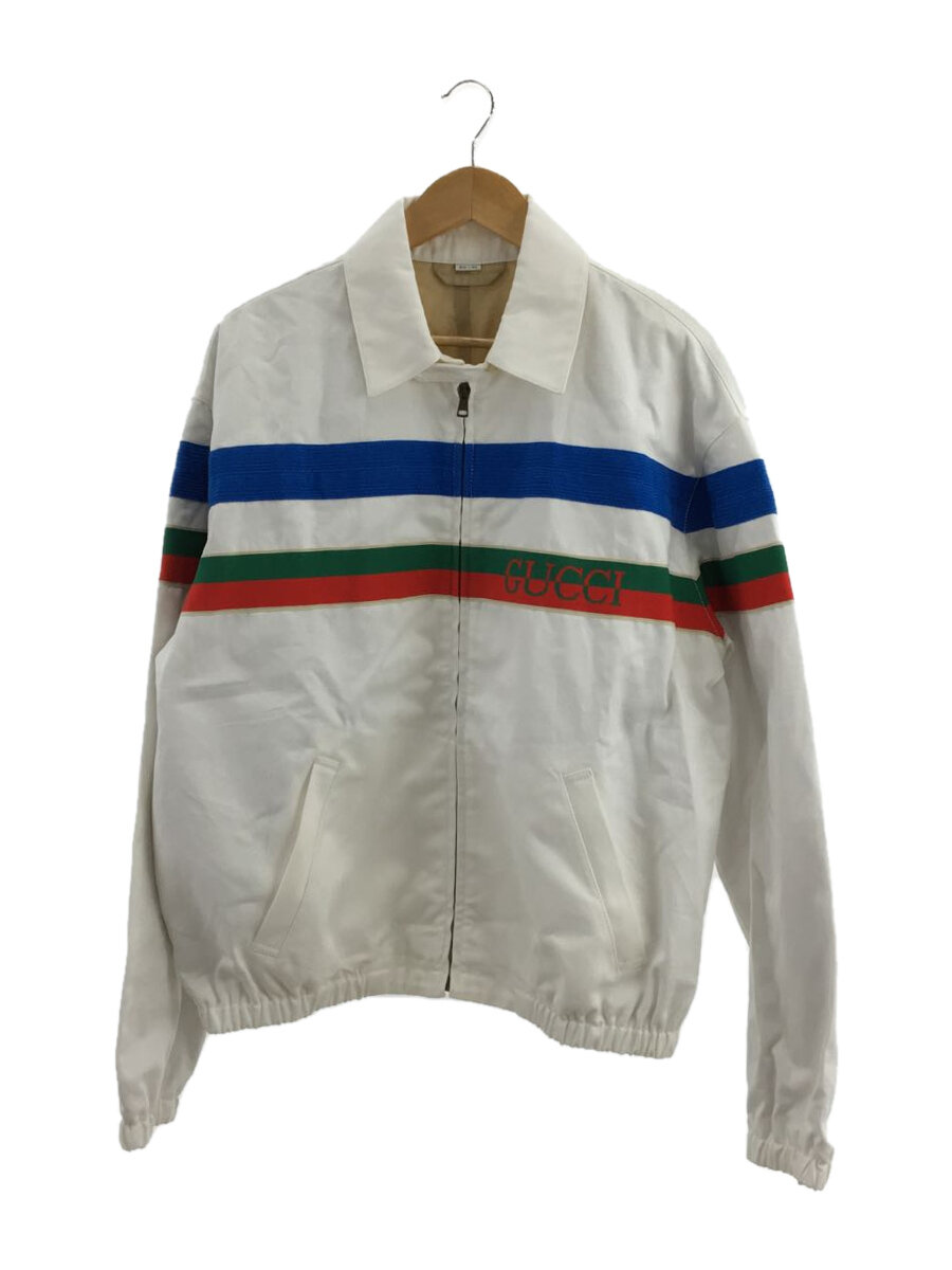 【中古】GUCCI◆ロゴ ジップアップジャケット/48/コットン/ホワイト/623938 XDA8W//【メンズウェア】