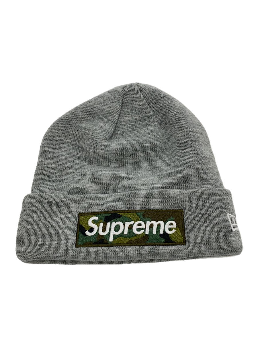 【中古】Supreme◆23FW/New Era Box Logo Beanie/ニットキャップ/--/アクリル/GRY/メンズ【服飾雑貨他】