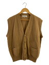 【中古】Christian Dior MONSIEUR◆ニットベスト(薄手)/L/ウール/BRW/無地【メンズウェア】