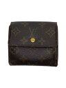 【中古】LOUIS VUITTON◆ポルト・モネ・ビエ・カルト・クレディ_モノグラム・キャンバス_BRW/PVC/BRW/レディース【服飾雑貨他】