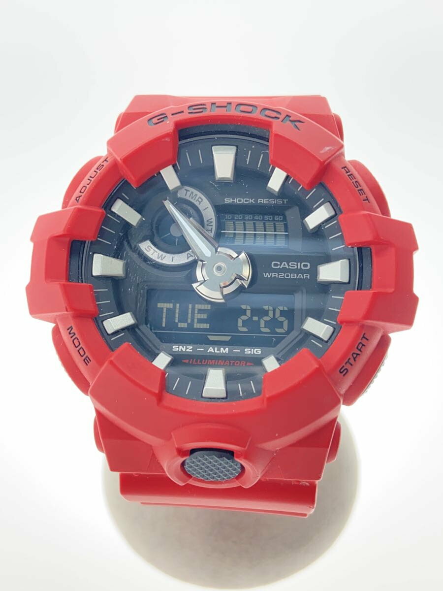 【中古】CASIO◆クォーツ腕時計・G-SHOCK/デジアナ/ラバー/BLK/RED【服飾雑貨他】