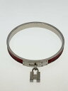 【中古】HERMES◆バングル/レザー/RED/レディース/ケリーバングル/カデナチャーム/Hロゴ【服飾雑貨他】