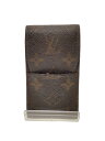 【中古】LOUIS VUITTON◆エテュイ・シガレット_モノグラム・キャンバス_BRW/レザー/BRW/総柄/メンズ【服飾雑貨他】