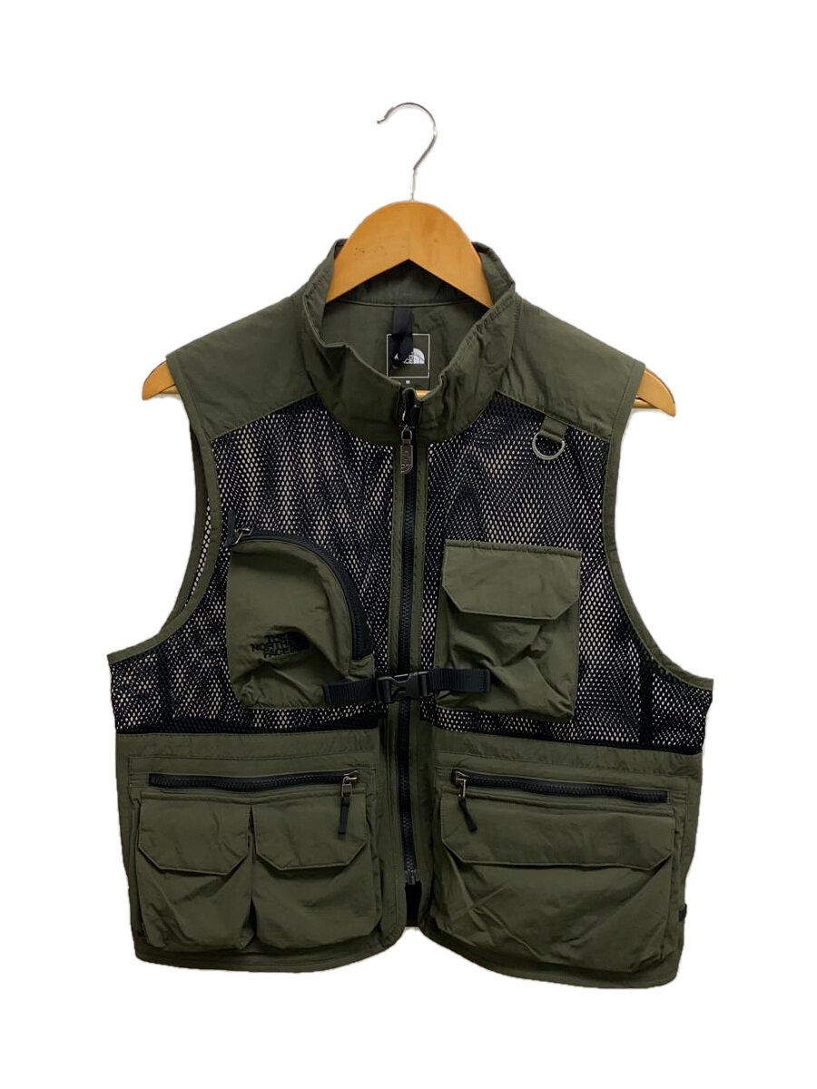 【中古】THE NORTH FACE◆UTILITY MESH VEST_ユーティリティメッシュベスト/M/ナイロン/KHK【メンズウェア】