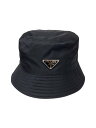 【中古】PRADA◆バケットハット/L/ナイロン/BLK/メンズ/2HC137【服飾雑貨他】