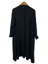 【中古】Graphpaper◆Satin Band Coller Dress/O/ポリエステル/BLK/無地/GL201-60105B【レディースウェア】