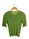 【中古】PLEATS PLEASE ISSEY MIYAKE◆半袖カットソー/3/ポリエステル/GRN/無地/PP41-JK303【レディースウェア】